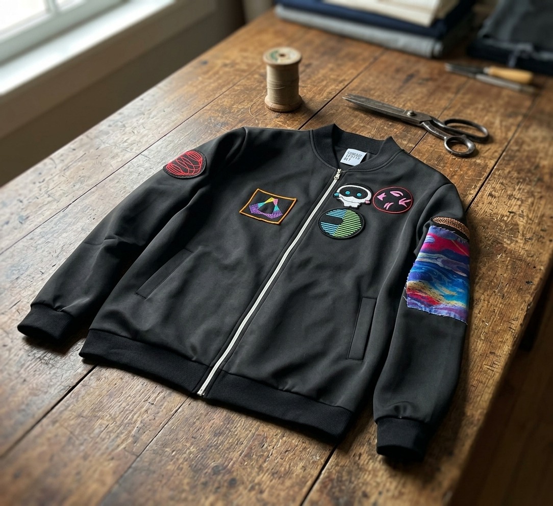Music of the Spheres jacket with planet patches